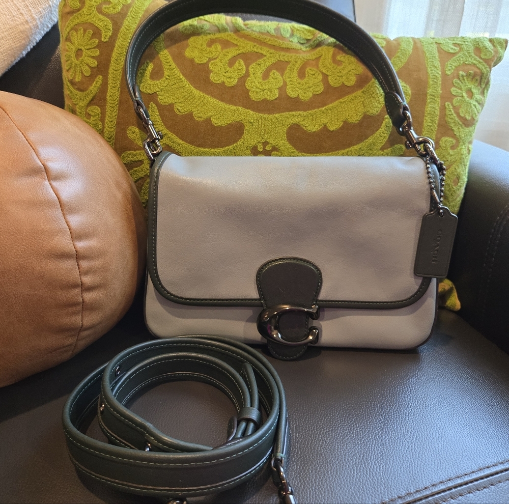 Coach Soft Tabby Teal and Dark Green Shoulder Bag